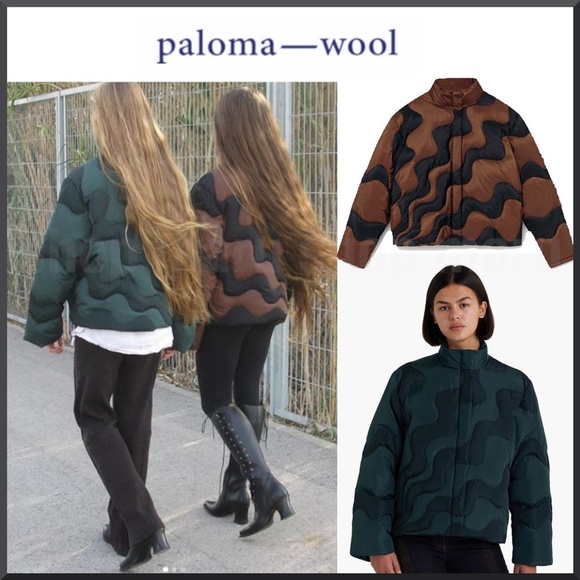 ISO 👀: PALOMA WOOL hokusai wave puffer jacket GREEN, XS or S - Picture 2 of 4